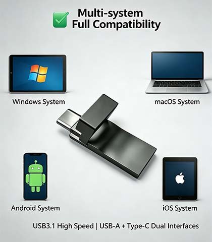 Dual USB-A + Type-C Connector